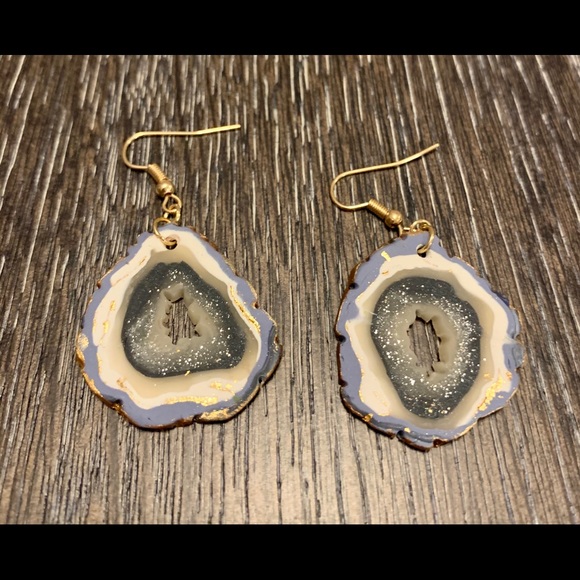 Handmade geode earrings - Picture 1 of 1